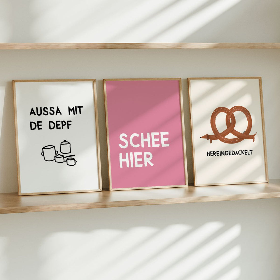 Hereingedackelt Poster mit Brezndackel - das bayerische Dackelposter - vonSUSI