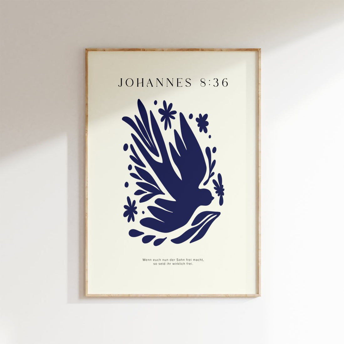 Johannes 8:36 • christliches Poster • mit Bibelvers • Wanddeko für Gläubige • Geschenk zur Taufe oder Geburt - vonSUSI