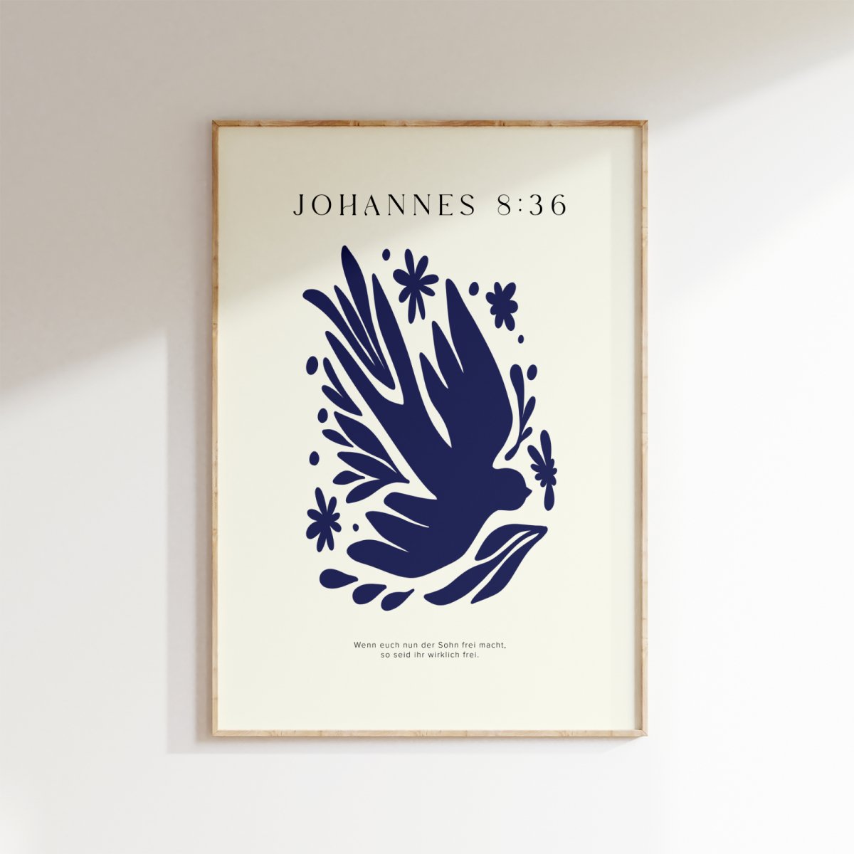 Johannes 8:36 • christliches Poster • mit Bibelvers • Wanddeko für Gläubige • Geschenk zur Taufe oder Geburt - vonSUSI