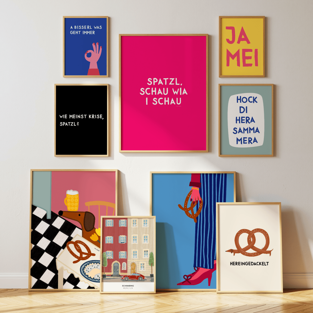 Küchenposter mit bayrischem Dackel und Brotzeit • handgezeichnet und exklusiv bei vonSUSI - vonSUSI