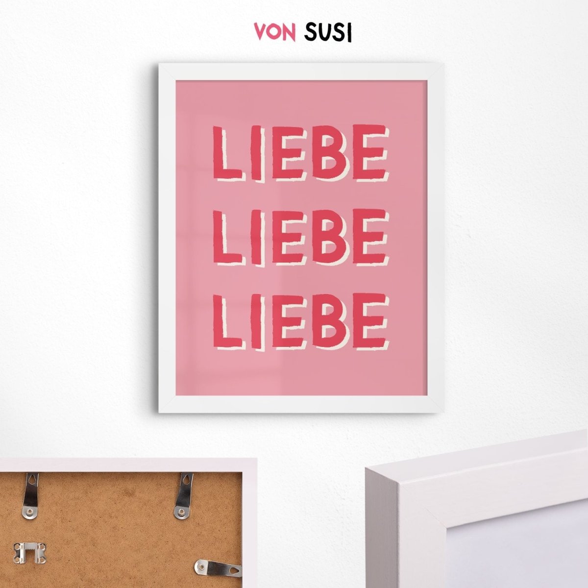 Liebe Poster mit Liebe Liebe Liebe Schriftzug - vonSUSI