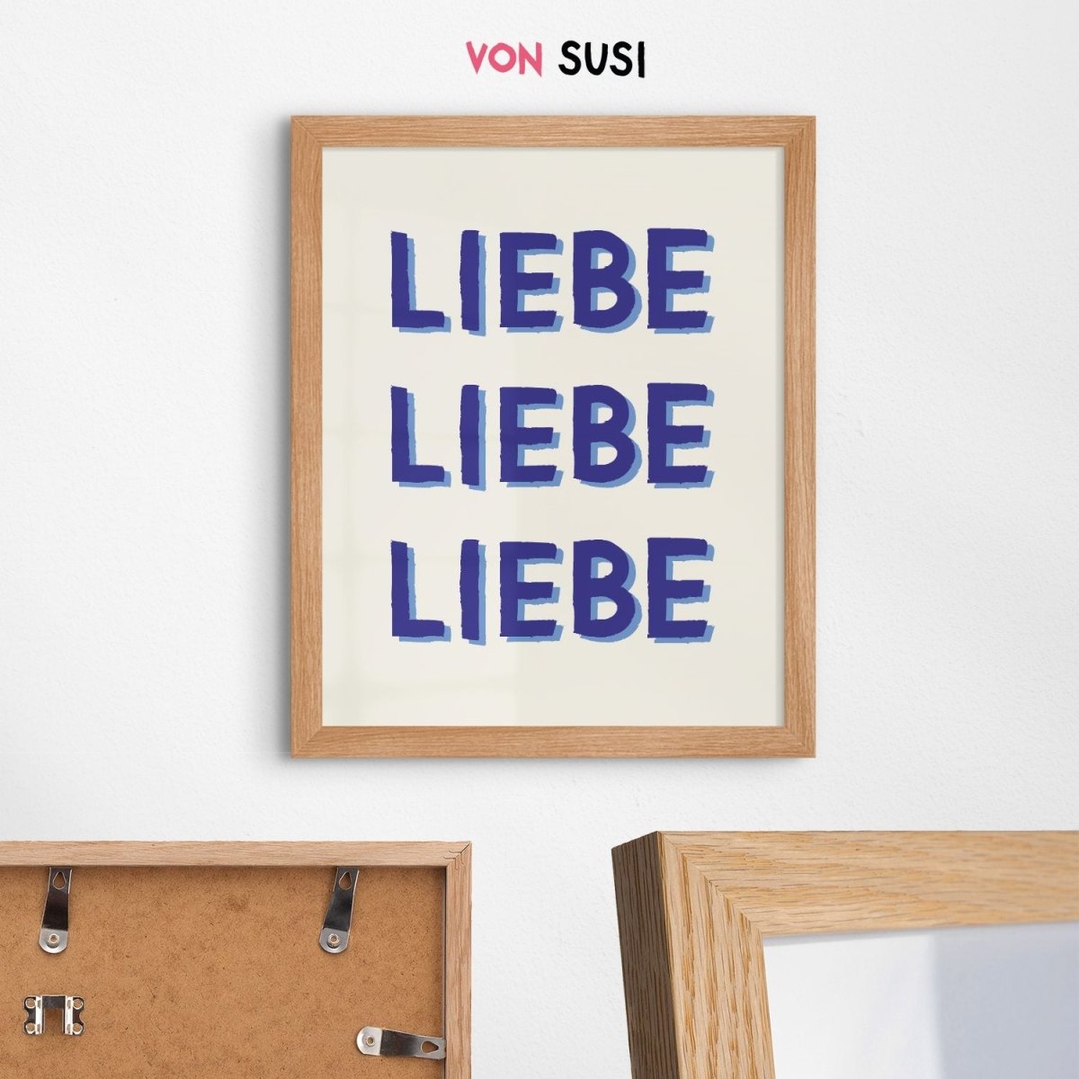 Liebe Poster mit Liebe Liebe Liebe Schriftzug - vonSUSI