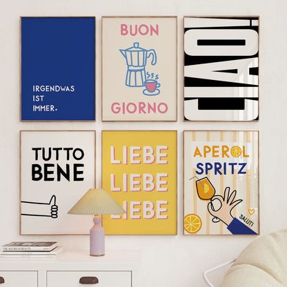 Liebe Poster mit Liebe Liebe Liebe Schriftzug - vonSUSI