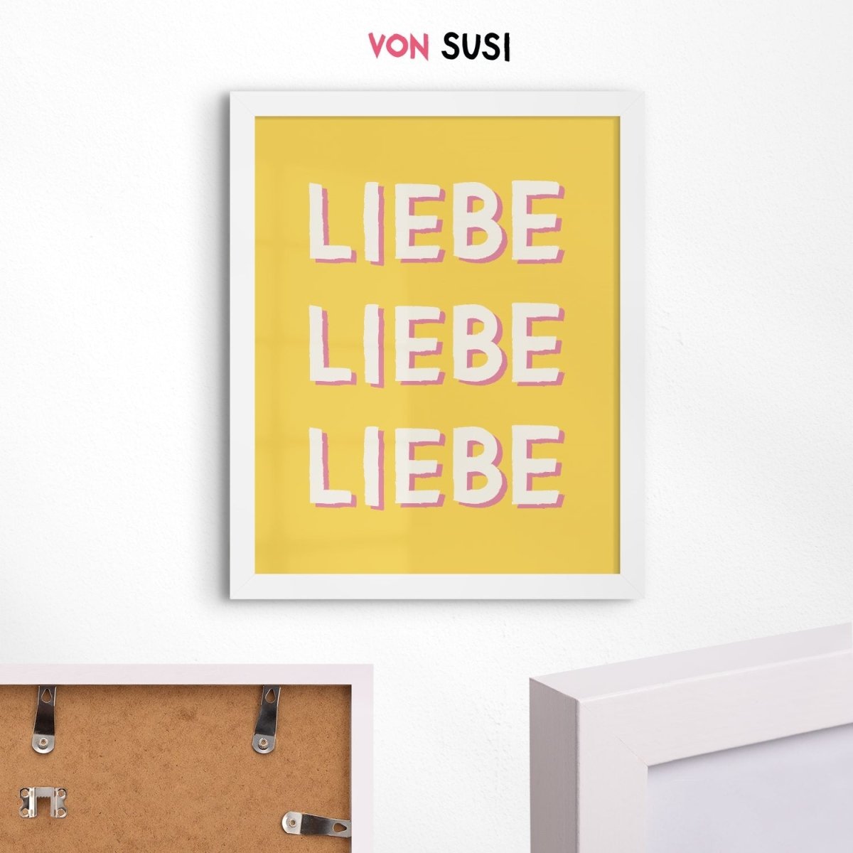 Liebe Poster mit Liebe Liebe Liebe Schriftzug - vonSUSI