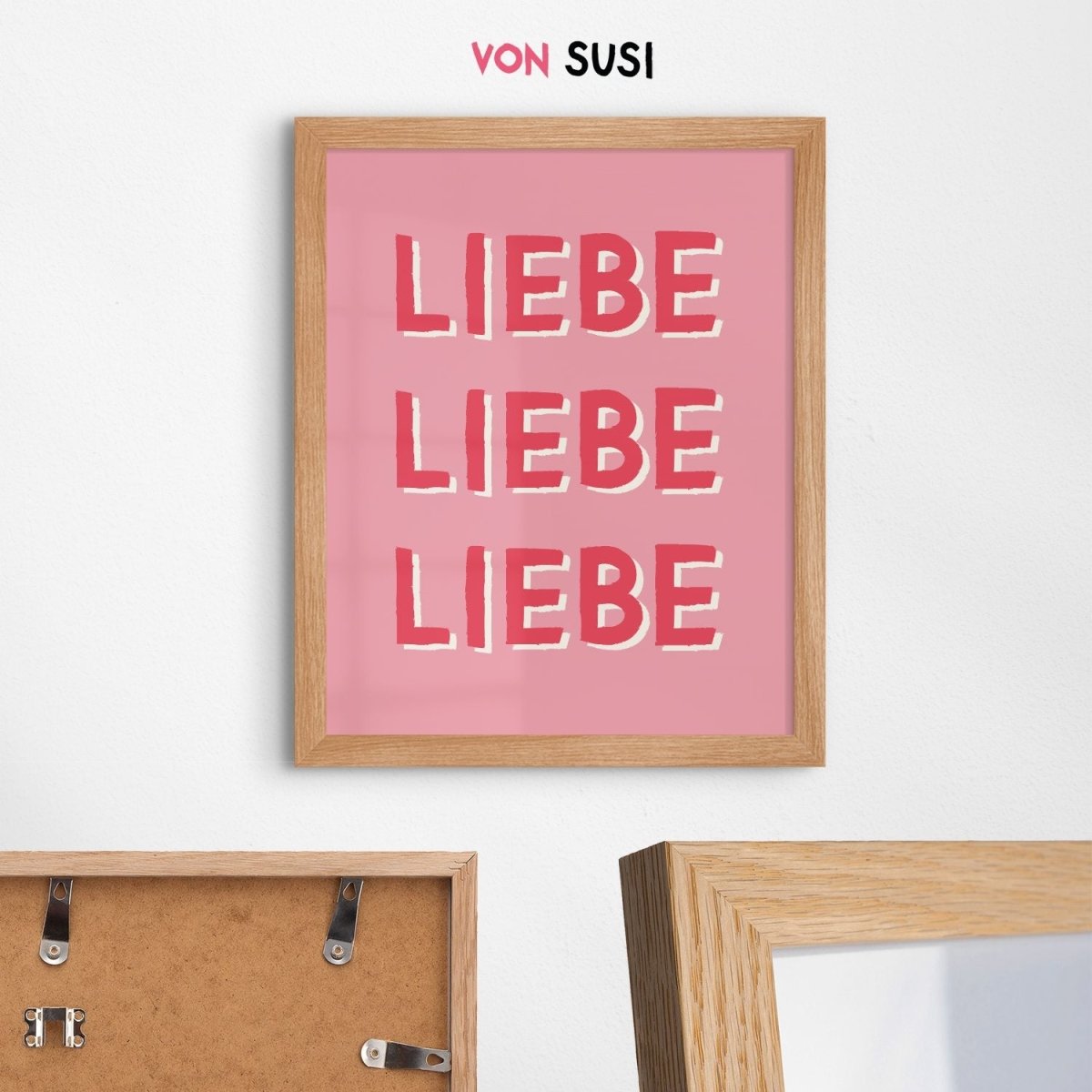 Liebe Poster mit Liebe Liebe Liebe Schriftzug - vonSUSI