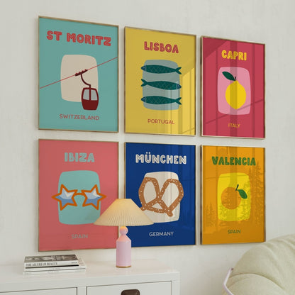 Lisboa Poster • Städteposter Lisboa Portugal • Lissabon Poster • Kunstdruck • Poster mit Fisch Motiv - vonSUSI