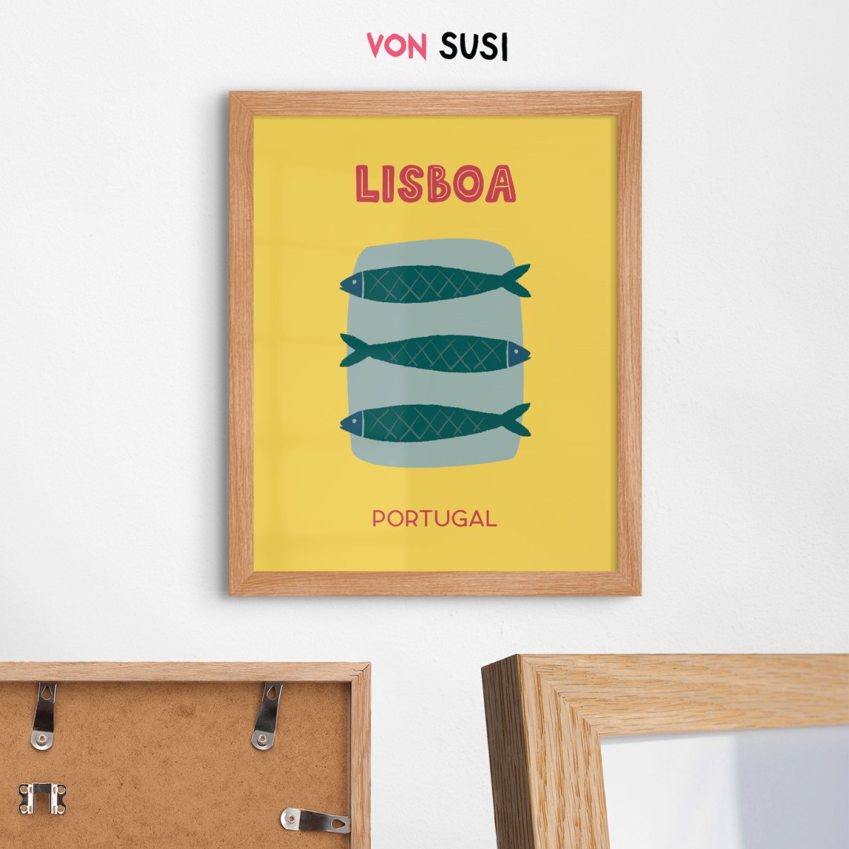 Lisboa Poster • Städteposter Lisboa Portugal • Lissabon Poster • Kunstdruck • Poster mit Fisch Motiv - vonSUSI