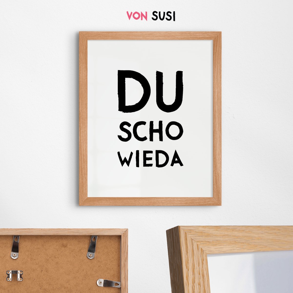 Lustiges Poster bayrisch &quot;Du scho wieda&quot; • bayrisches Typografie Poster • bayerischer Spruch • lustige Wanddekoration für Bayern mit Dialekt - vonSUSI