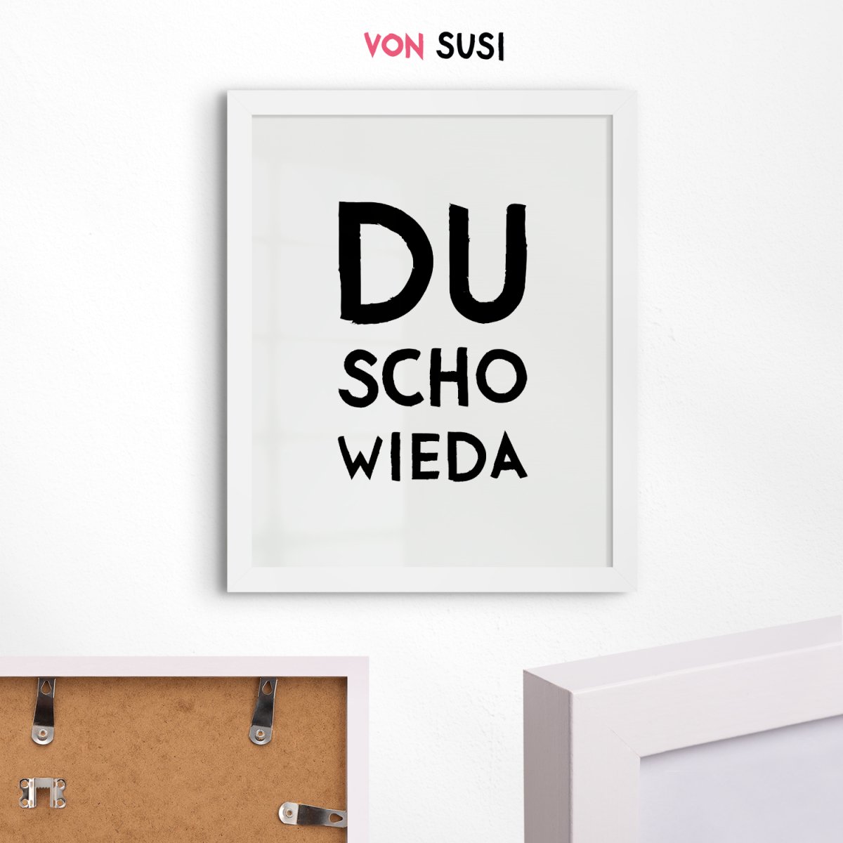 Lustiges Poster bayrisch &quot;Du scho wieda&quot; • bayrisches Typografie Poster • bayerischer Spruch • lustige Wanddekoration für Bayern mit Dialekt - vonSUSI