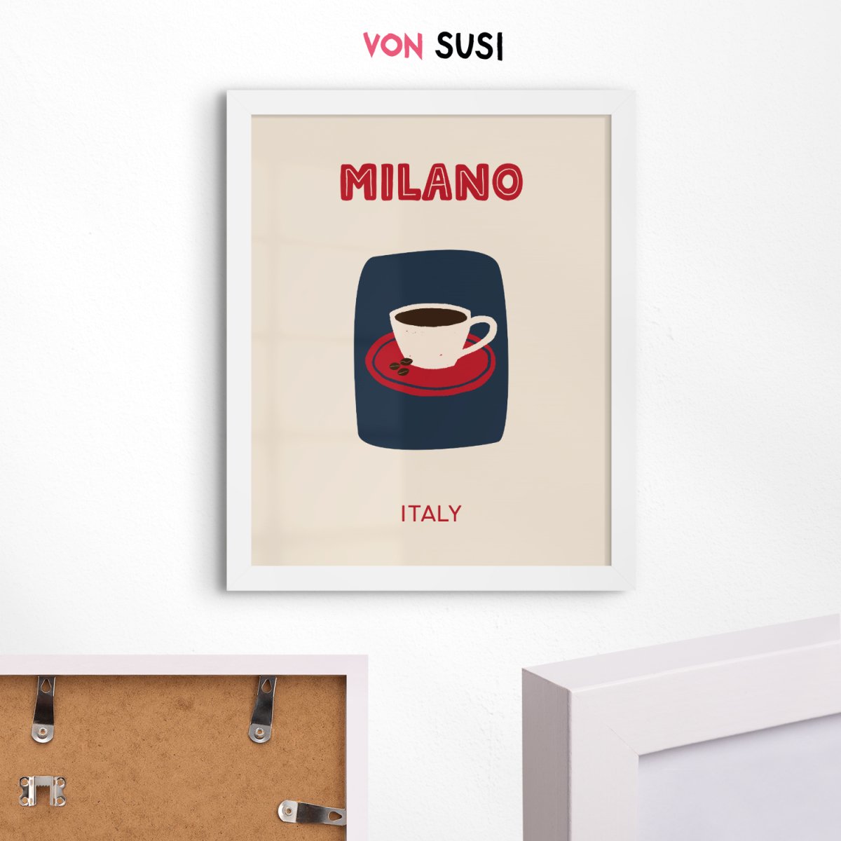 Milano Poster • Städteposter Italy • Italien Kunstdruck • Poster mit Espresso • Poster für Kaffeeliebhaber - vonSUSI