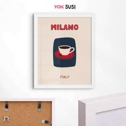 Milano Poster • Städteposter Italy • Italien Kunstdruck • Poster mit Espresso • Poster für Kaffeeliebhaber - vonSUSI