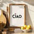 Minimalistisches Fine Art Poster mit CIAO Schrift • Wandbild in weiß mit Herz • minimalistisches Design - vonSUSI