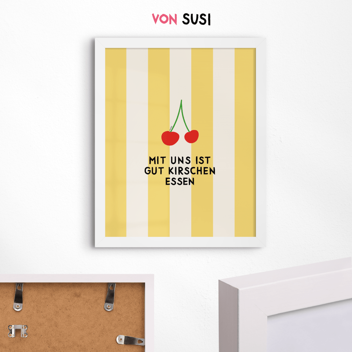 Mit uns ist gut Kirschen essen Poster • modernes Typografieposter - vonSUSI