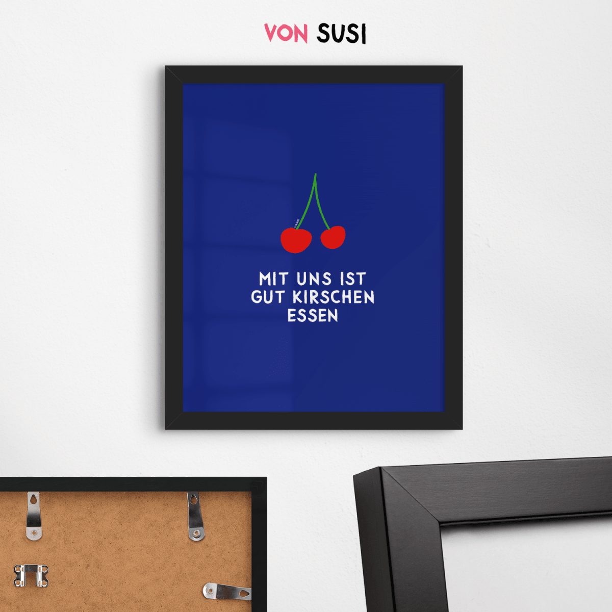 Mit uns ist gut Kirschen essen Poster • modernes Typografieposter - vonSUSI