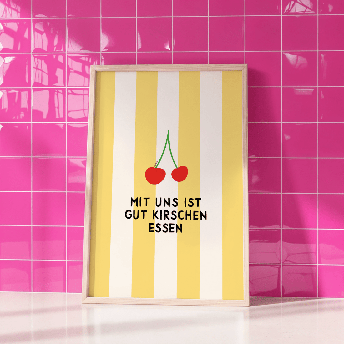 Mit uns ist gut Kirschen essen Poster • modernes Typografieposter - vonSUSI