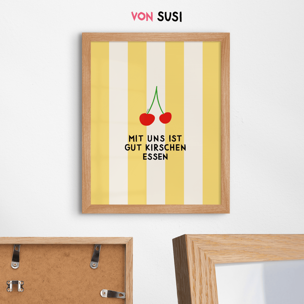 Mit uns ist gut Kirschen essen Poster • modernes Typografieposter - vonSUSI
