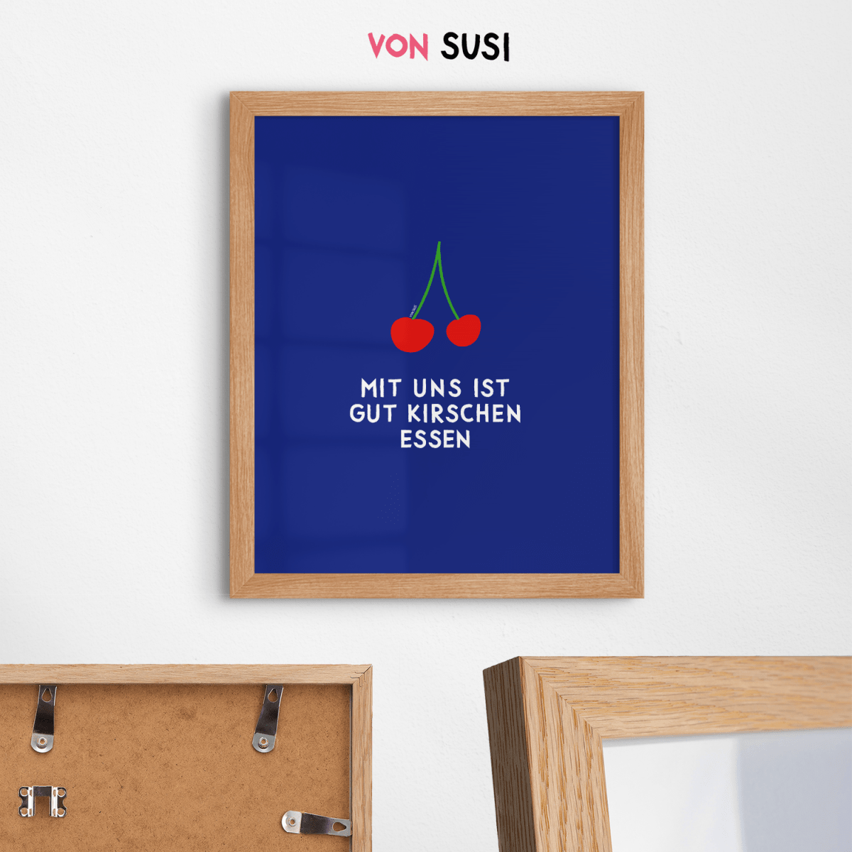 Mit uns ist gut Kirschen essen Poster • modernes Typografieposter - vonSUSI