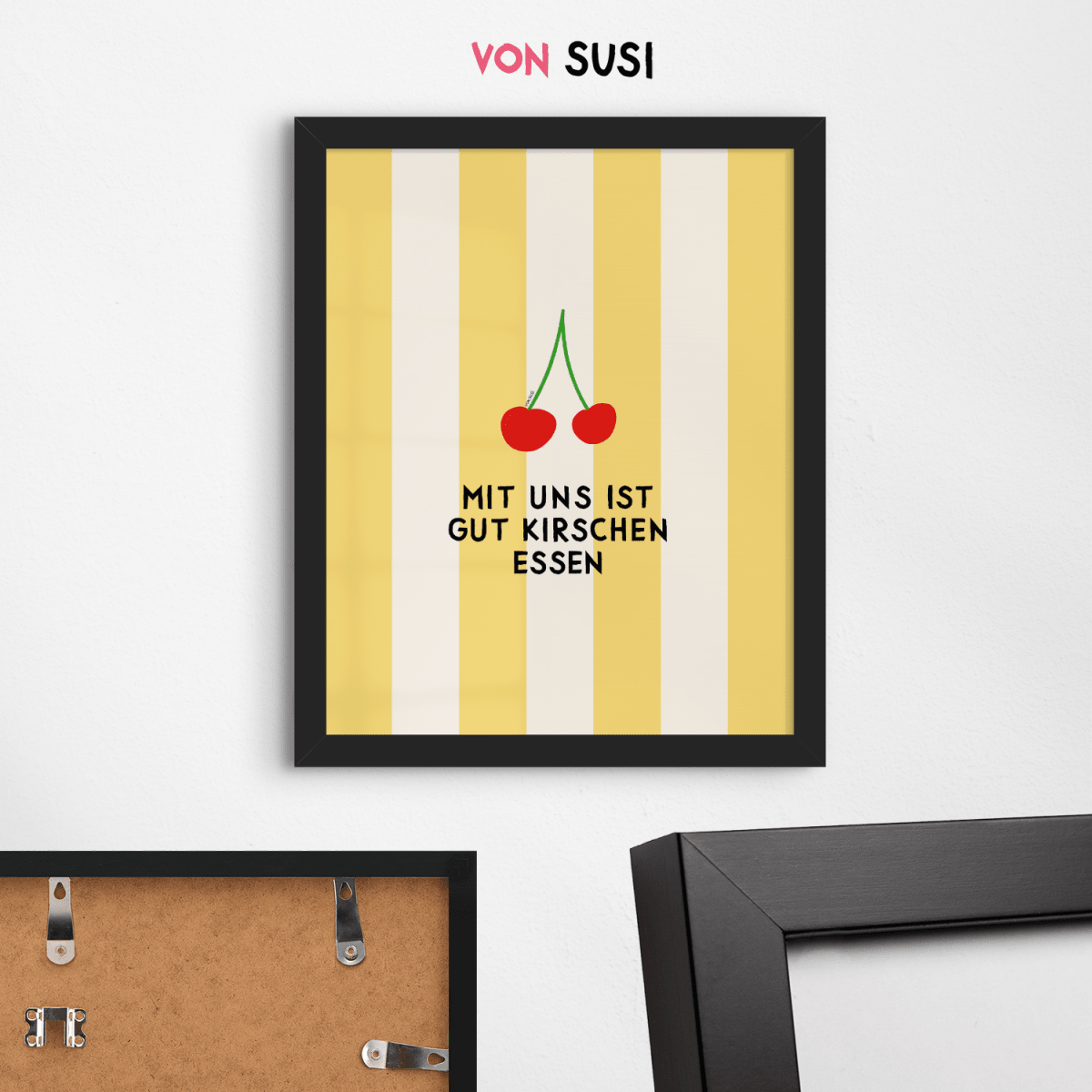 Mit uns ist gut Kirschen essen Poster • modernes Typografieposter - vonSUSI