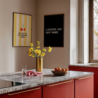 Mit uns ist gut Kirschen essen Poster • modernes Typografieposter - vonSUSI