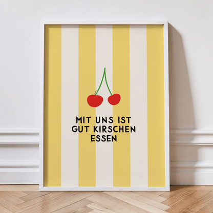 Mit uns ist gut Kirschen essen Poster • modernes Typografieposter - vonSUSI