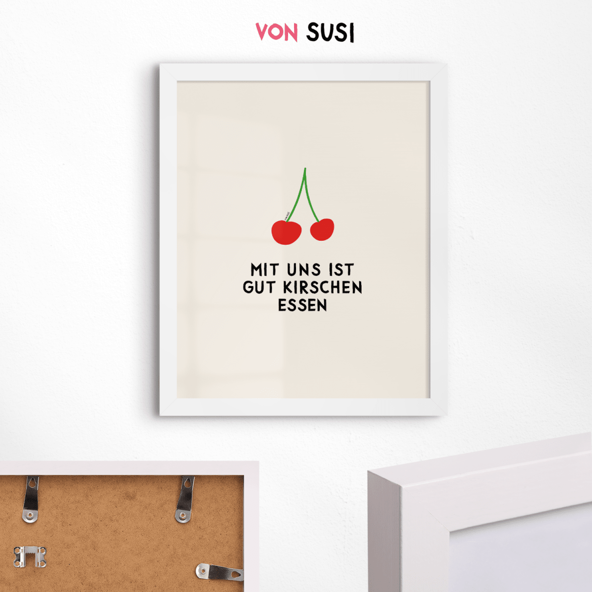 Mit uns ist gut Kirschen essen Poster • modernes Typografieposter - vonSUSI