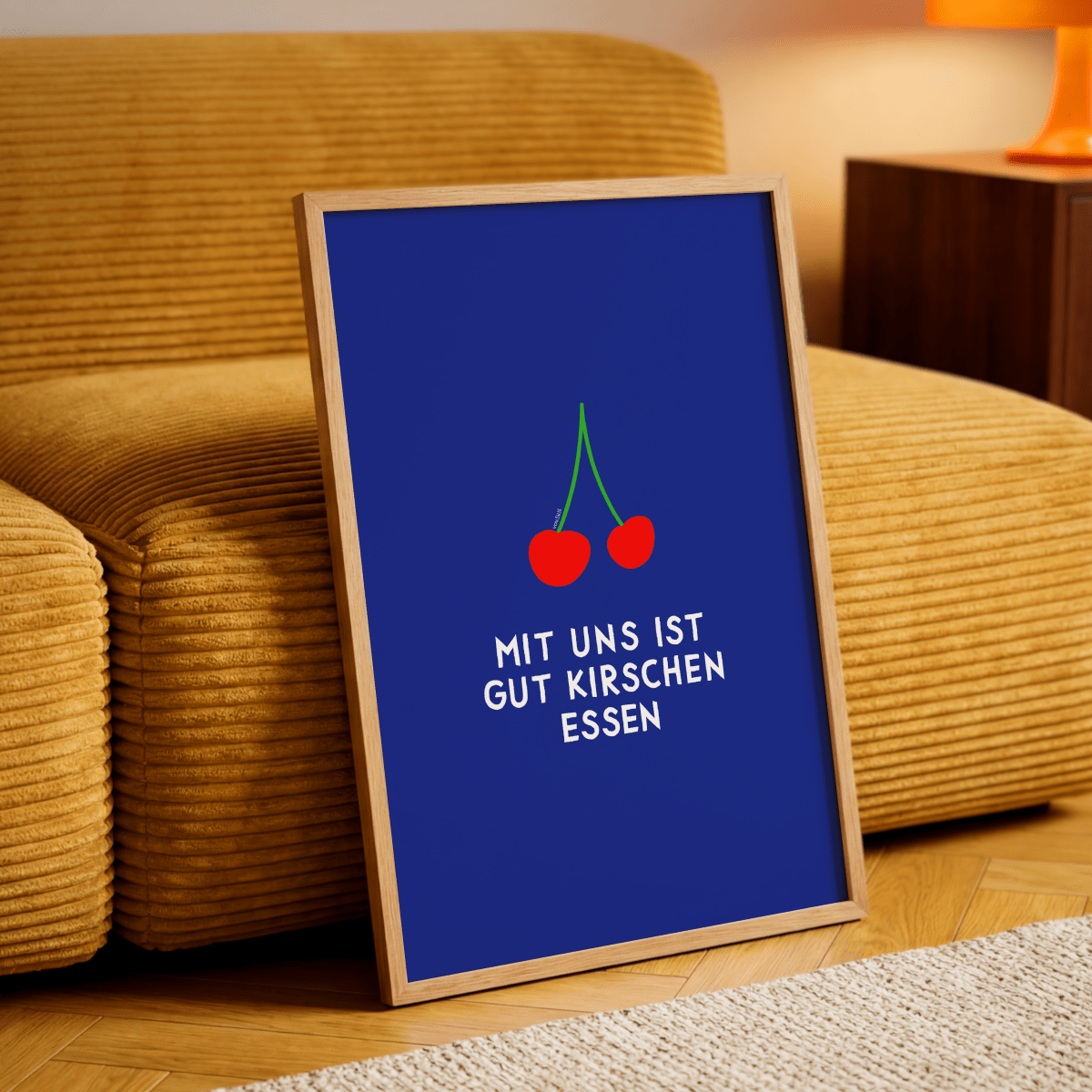 Mit uns ist gut Kirschen essen Poster • modernes Typografieposter - vonSUSI