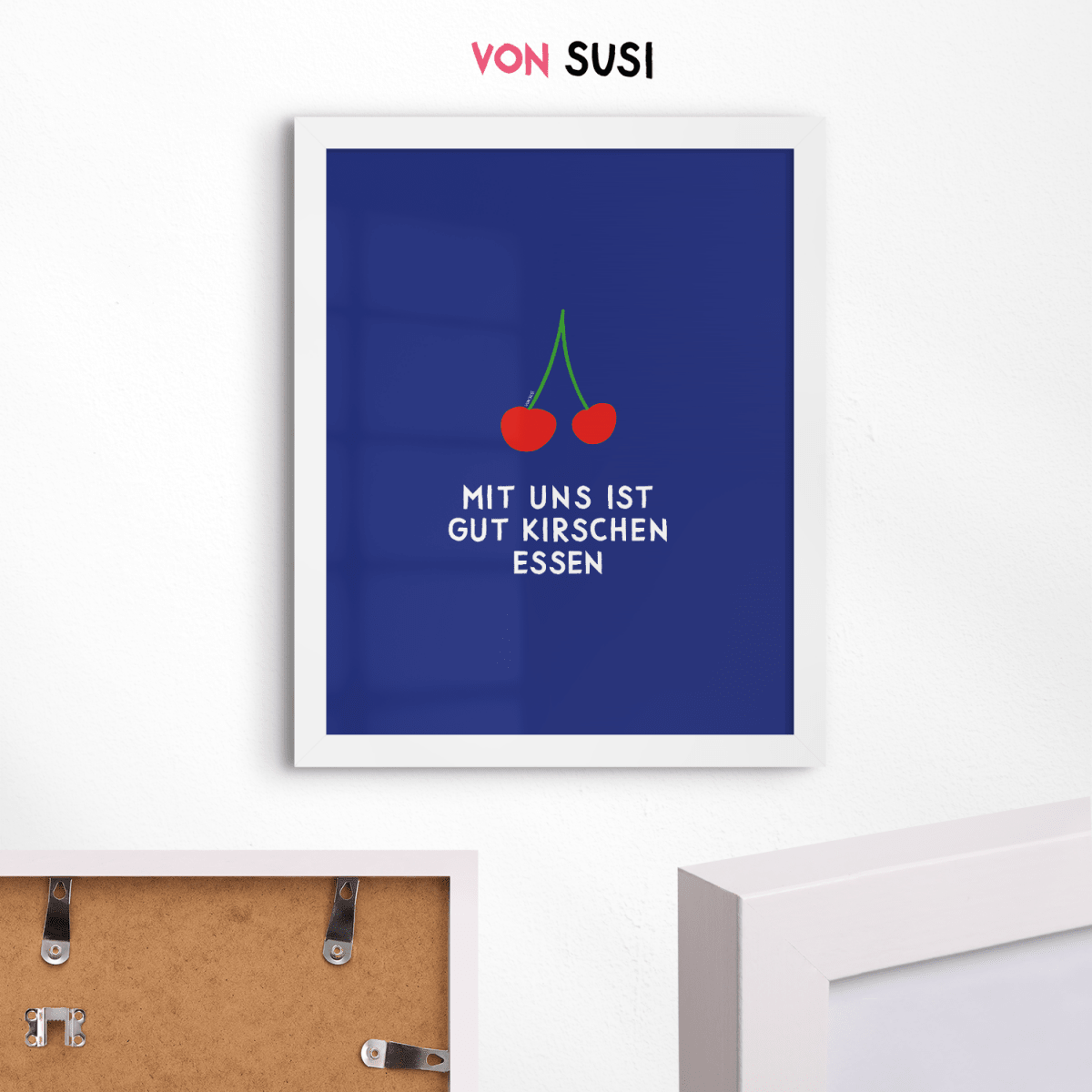Mit uns ist gut Kirschen essen Poster • modernes Typografieposter - vonSUSI