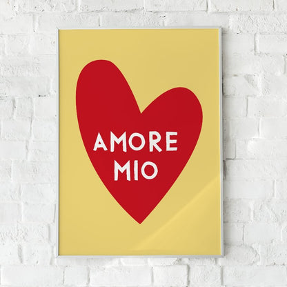 Modernes Amore Mio Poster mit italienischem Spruch - vonSUSI