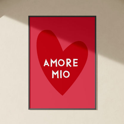Modernes Amore Mio Poster mit italienischem Spruch - vonSUSI