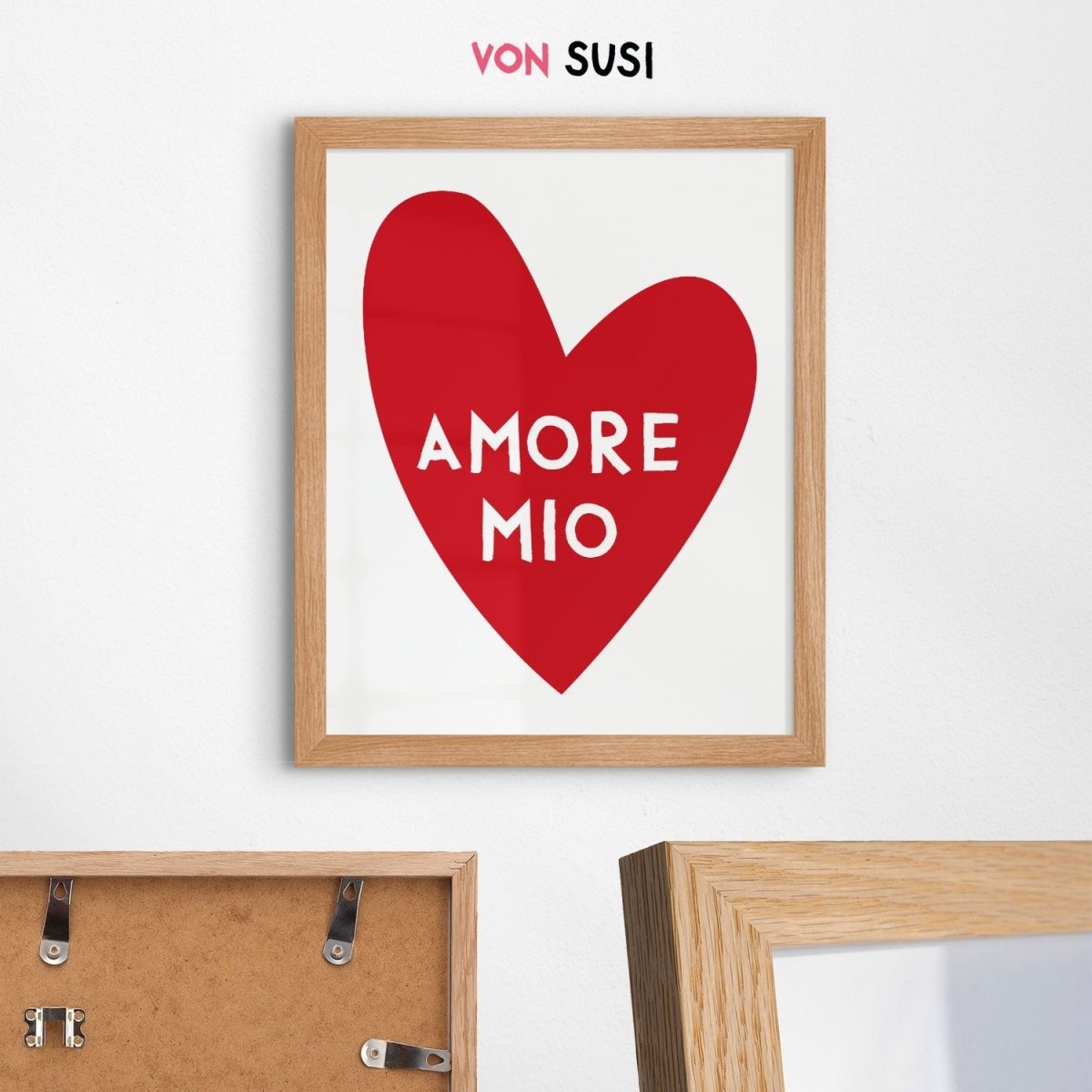 Modernes Amore Mio Poster mit italienischem Spruch - vonSUSI