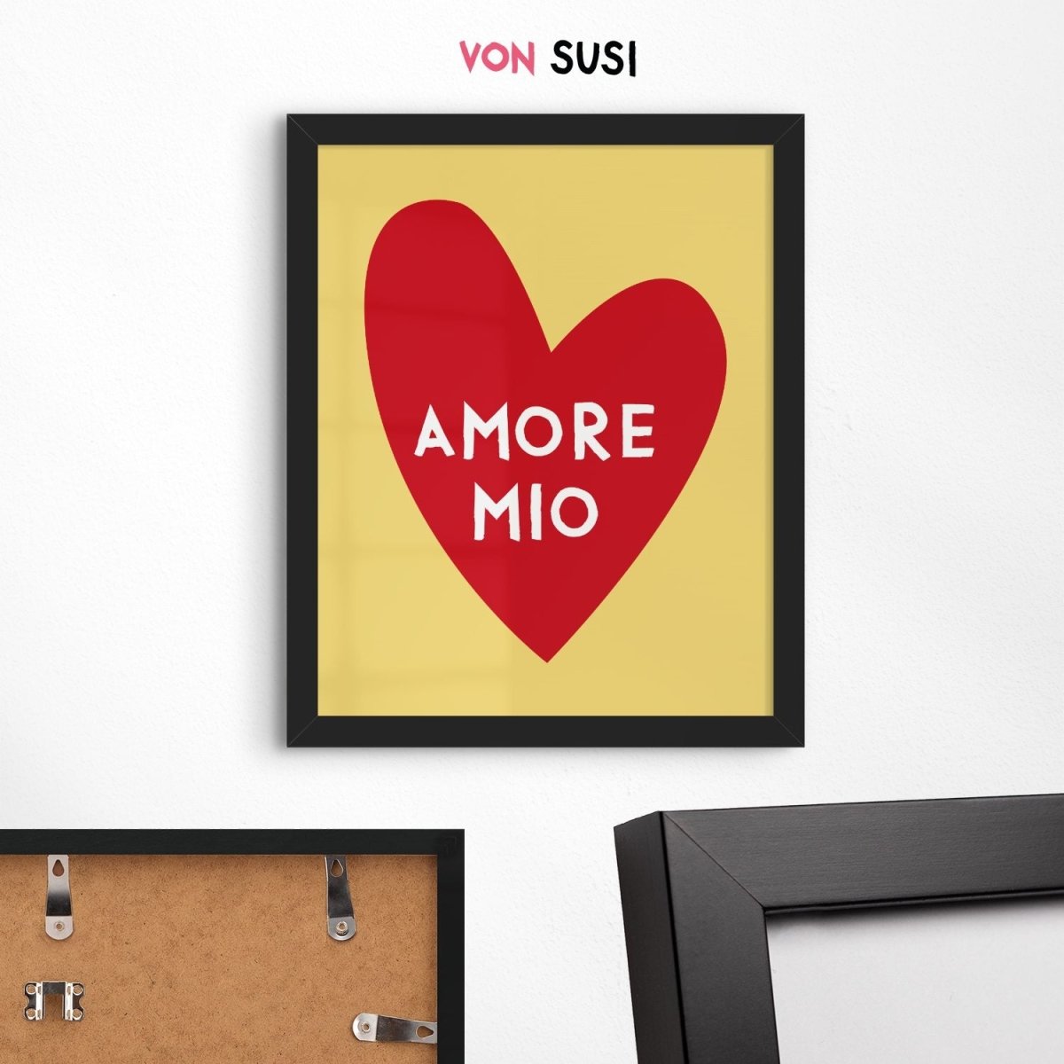 Modernes Amore Mio Poster mit italienischem Spruch - vonSUSI