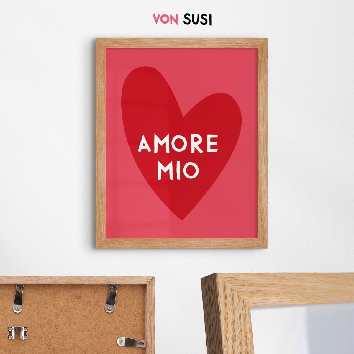 Modernes Amore Mio Poster mit italienischem Spruch - vonSUSI