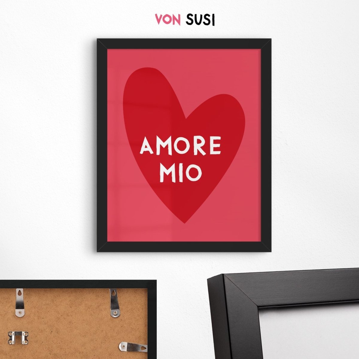 Modernes Amore Mio Poster mit italienischem Spruch - vonSUSI