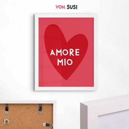 Modernes Amore Mio Poster mit italienischem Spruch - vonSUSI