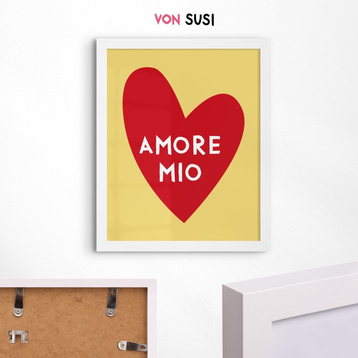 Modernes Amore Mio Poster mit italienischem Spruch - vonSUSI