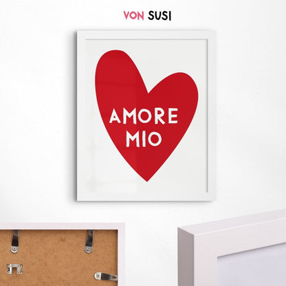 Modernes Amore Mio Poster mit italienischem Spruch - vonSUSI