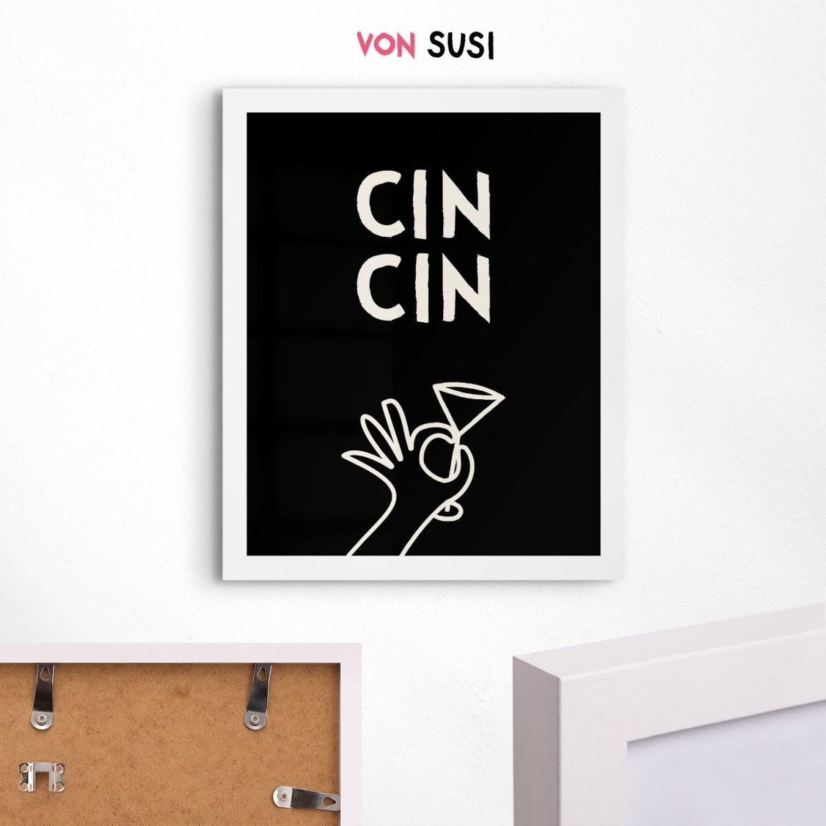 Modernes Cin Cin Poster für Küche oder Esszimmer - vonSUSI