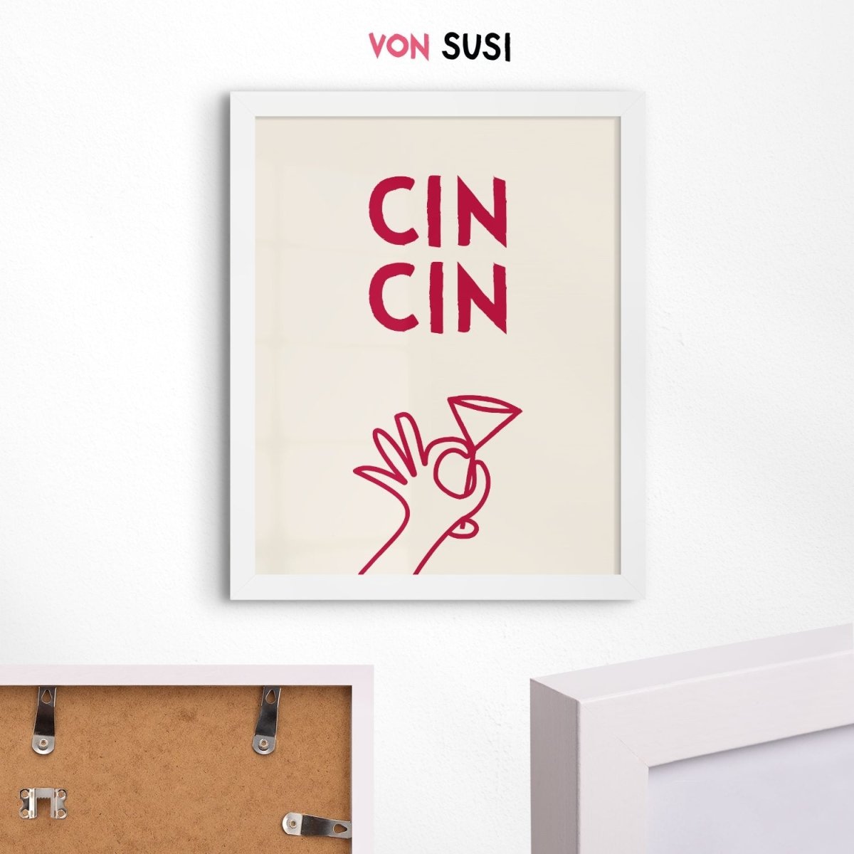 Modernes Cin Cin Poster für Küche oder Esszimmer - vonSUSI