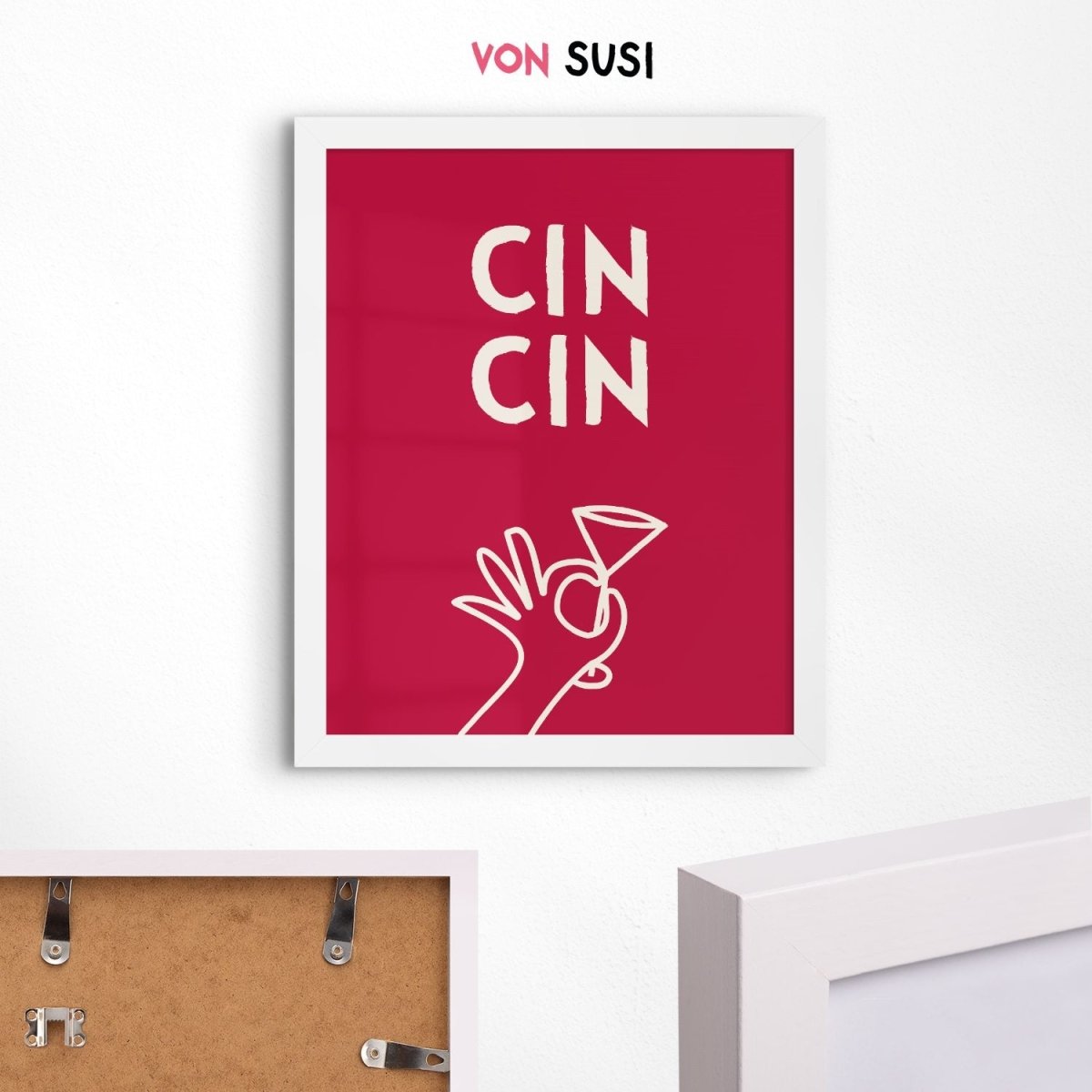 Modernes Cin Cin Poster für Küche oder Esszimmer - vonSUSI