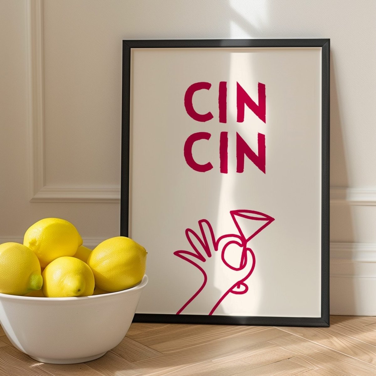 Modernes Cin Cin Poster für Küche oder Esszimmer - vonSUSI
