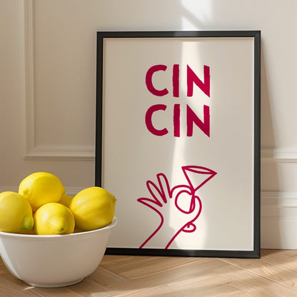 Modernes Cin Cin Poster für Küche oder Esszimmer - vonSUSI