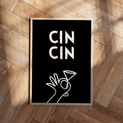 Modernes Cin Cin Poster für Küche oder Esszimmer - vonSUSI