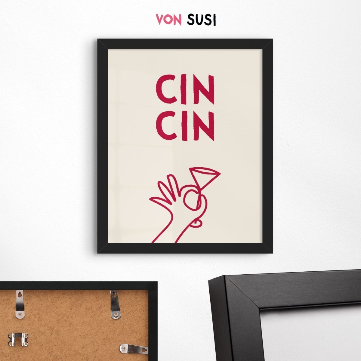 Modernes Cin Cin Poster für Küche oder Esszimmer - vonSUSI