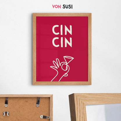 Modernes Cin Cin Poster für Küche oder Esszimmer - vonSUSI