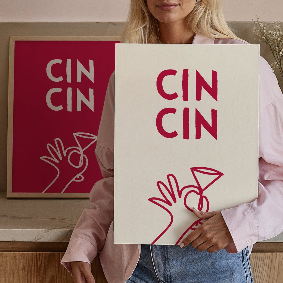Modernes Cin Cin Poster für Küche oder Esszimmer - vonSUSI