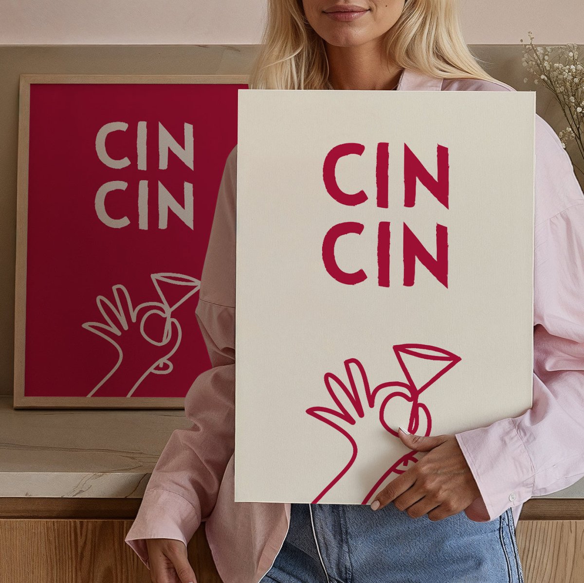 Modernes Cin Cin Poster für Küche oder Esszimmer - vonSUSI