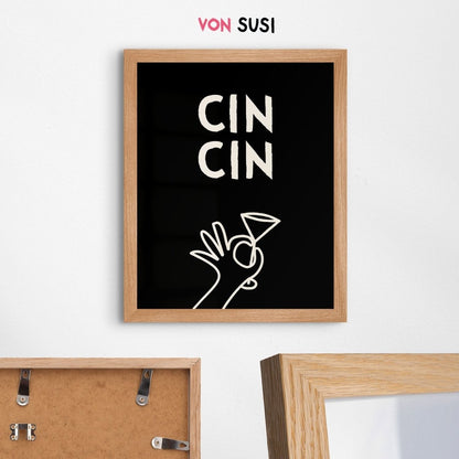 Modernes Cin Cin Poster für Küche oder Esszimmer - vonSUSI