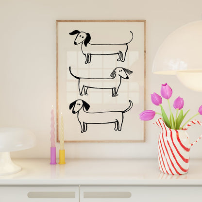 Modernes Dackelposter mit süßer Illustration - vonSUSI