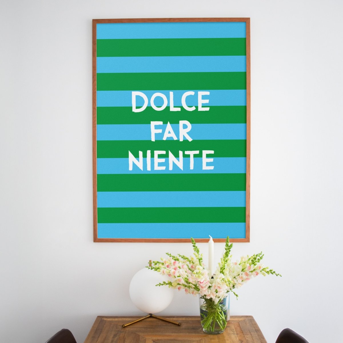 Modernes italienisches Poster mit Dolce Far Niente Spruch - vonSUSI