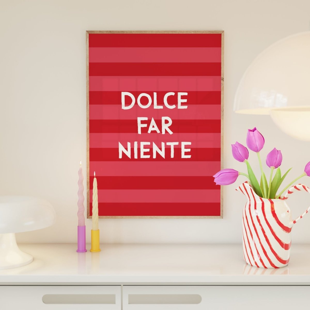 Modernes italienisches Poster mit Dolce Far Niente Spruch - vonSUSI